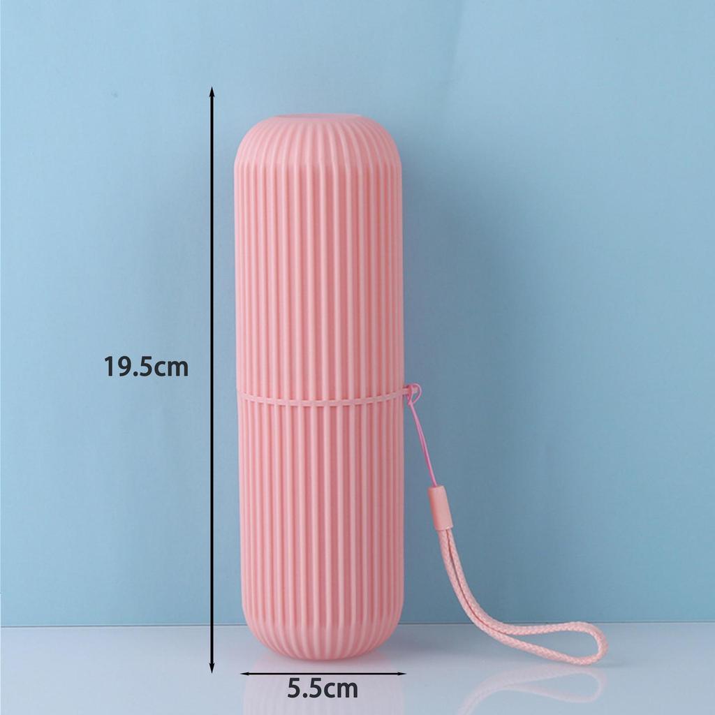 Portable Striped Toothbrush & Gargle Cup Set with Lid