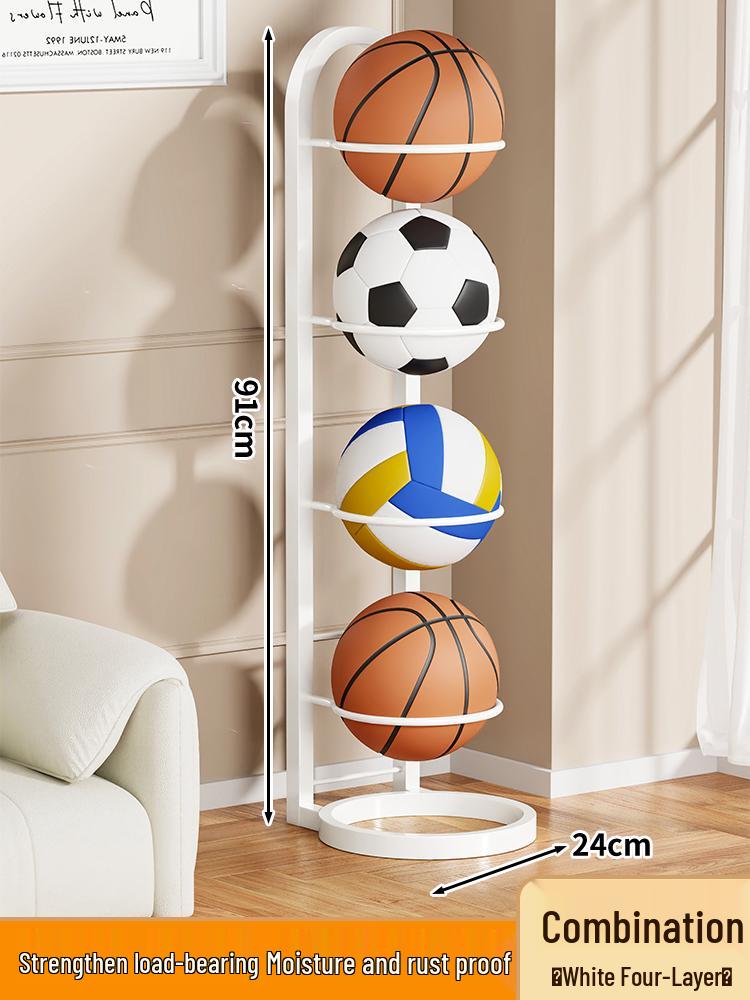 Foldable Multi-layer Sports Ball Storage Rack for Home