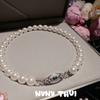 Mermaid Tears Bow Gem Bead Necklace Haute Couture Jewelry Magic Purple Garden Tube Diamond Studded With Pearl Earrings Set