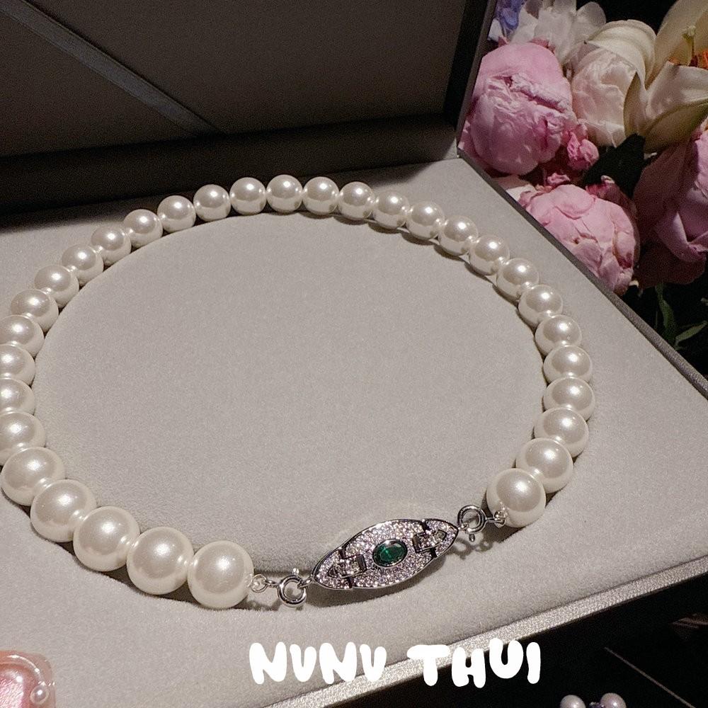 Mermaid Tears Bow Gem Bead Necklace Haute Couture Jewelry Magic Purple Garden Tube Diamond Studded With Pearl Earrings Set
