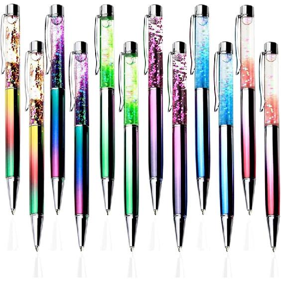 Abhay Liquid Sand Glitter Pen Metal Ballpoint Pens Metal Ball Pens Floating Glitter Dynamic Liquid Sand Pen for Office Supplies
