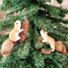 Cute Realistic Squirrel Christmas Tree Hanging Ornaments Pendant Christmas Home Wall Decoration New Year Holiday Party Kids Gift