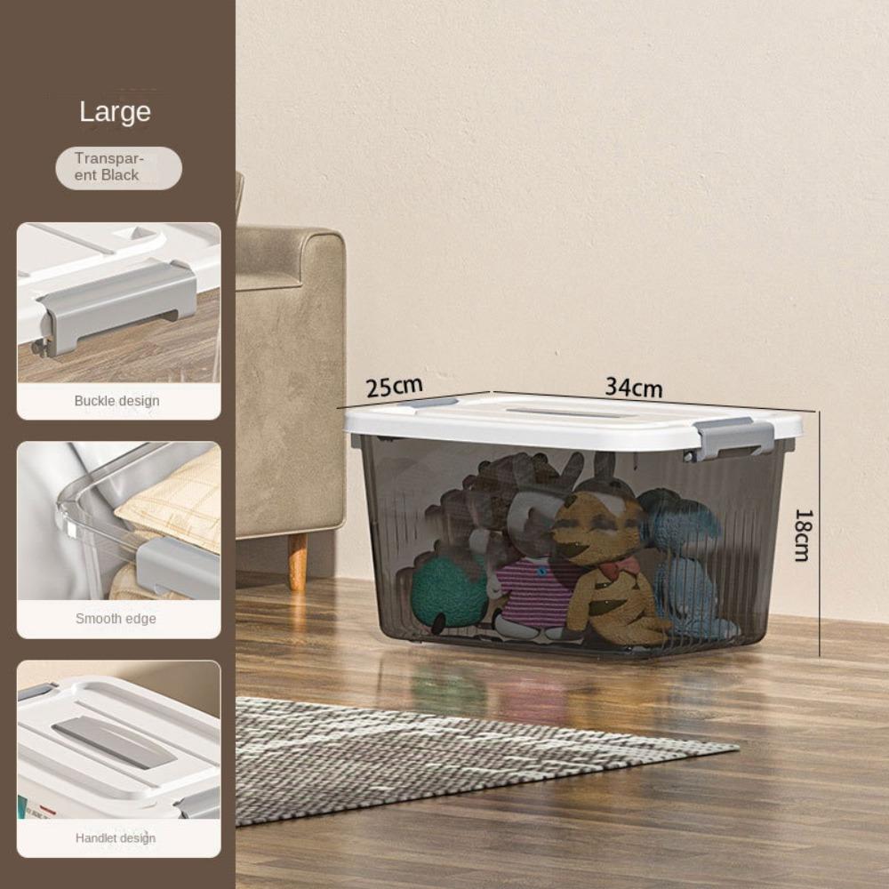 Plastic Plastic Box Transparent Black Clothing Storage Bin Practical Organizing Box  Clothing