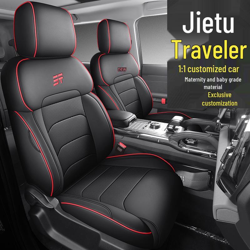 Jetour Traveller Full Leather Car Cushion - All-Season, 5-Seat Compatible