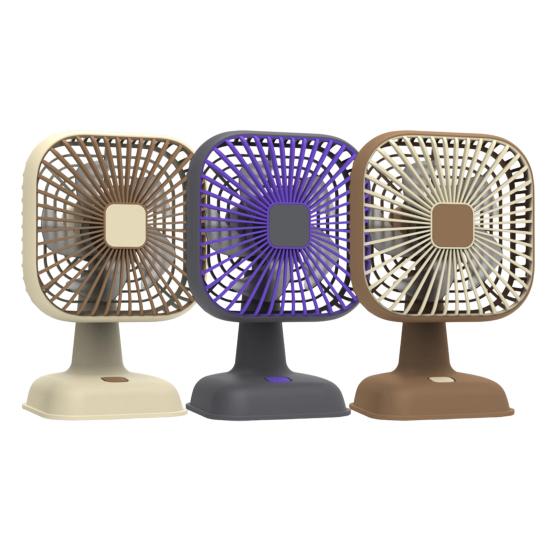 Wentylator biurkowy Cichy Silnik o niskim poziomie hałasu Wielobiegowy Regulowany Wiatr Regulowana głowica pod kątem 39 stopni Kwadratowy wentylator z lampką nocną