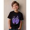 European Sizes Soft Breathable Anime Eyes Girl Hearts Manga Otaku Grunge Alt Goth Aesthetic T-Shirt for Kids | Boys & Girls Graphic Tee