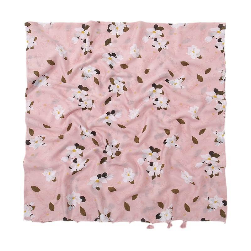 Literarischer kleiner frischer Retro-Fransenschal aus Baumwolle und Leinen, schöner bedruckter Seidenschal für Damen, japanischer Sonnenschutzschal