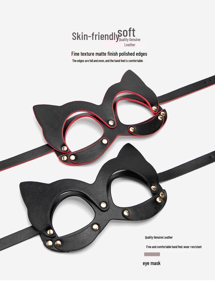 8-Piece Leather Bondage Set: Handcuffs, Foot Cuffs, and Teasing Accessories for Couples