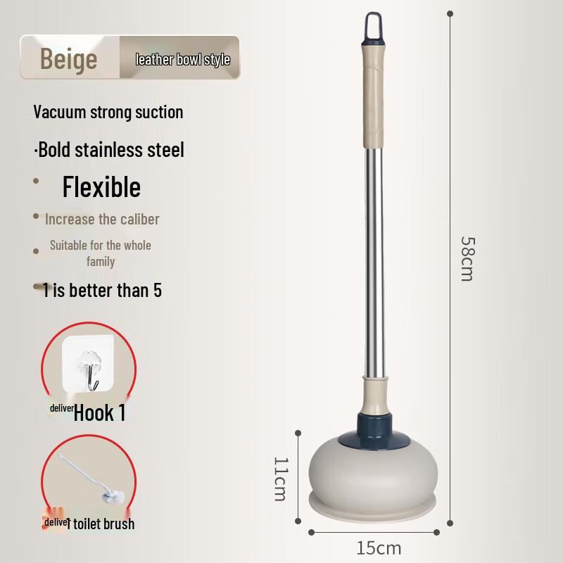 

Rubber Cup Toilet Plunger & Drain Unclogger