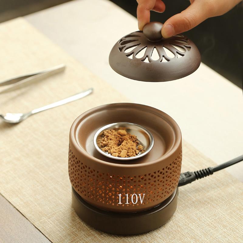 Arab Essential Oil Nightlight Electric Bokhour Burner Electric Incense Stove Aroma Diffuser 220V Timing Temperature