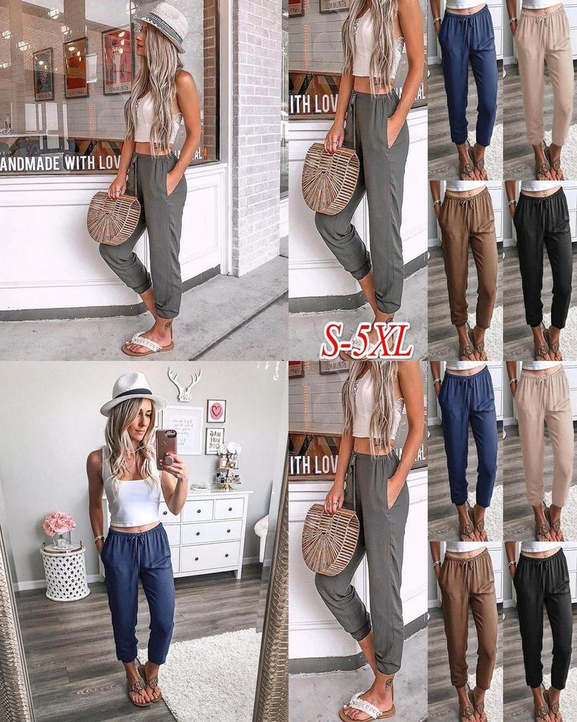 Womens High Waist Loose Cotton Harem Pants With Comfortable And Fashionable Ninth Design