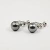 [Your and My Jewelry Box] Made In Japan  High-Quality Domestic Shell Pearl 9mm Formal Set, Gray-Black (Necklace and Earring Set) [Gift Wrapped]