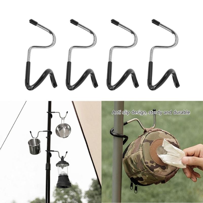 Lightweight Tent Hook Easy To Carry & Install Hook Long Service Tent Hook Slip Resistant Tent Hook 4pcs/set for Campers