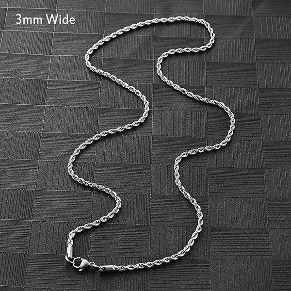 5 Colors Stainless Steel Twist Rope Chain Necklace for Women Men Black/Silver/Gold Color Plated Choker Metal Fashion Jewelry