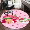 Straw-berry Friends Round Rug for Livingroom,Bedroom, Palyroom, Chair Rug, Area Rug, Circle Carpet, Large Size Fan Christmas Gift