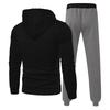 Herren Winter Farbiger Kapuzenpullover mit Kordelzug und Langen Ärmeln und Jogginghosen Anzug
