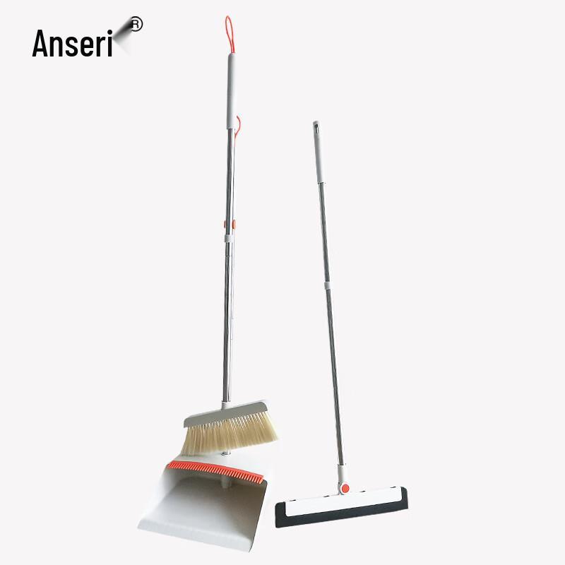 Ansellary Windproof Comb-Tooth Broom and Dustpan Set