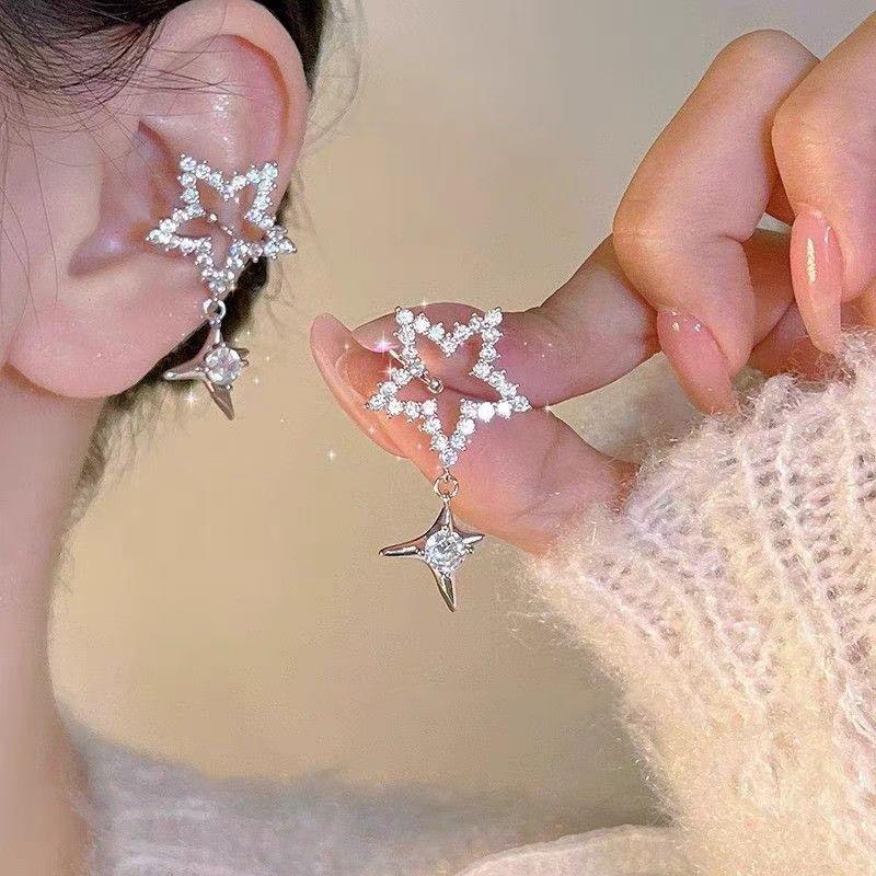 Fashion ear clips without ear piercings, advanced sense, cold wind design sense, personalized earrings, women's sweet and cool versatile butterfly
