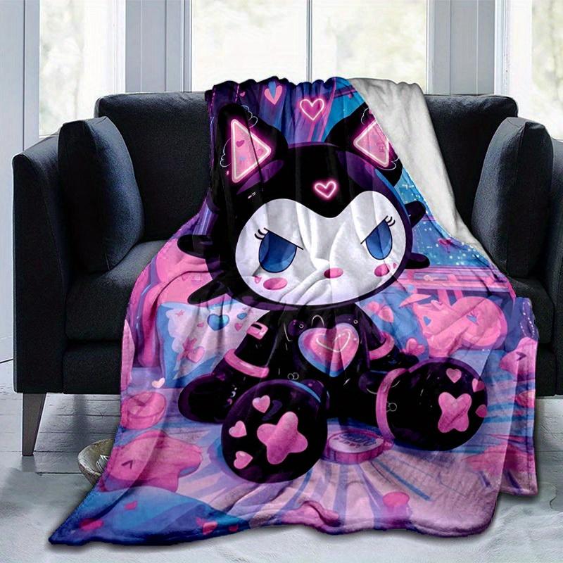 

1pc. Cute Cat Neon Light Heart Print Blanket - Home Office Outdoor Gift for Al 100x150cm