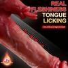 Heated Realistic Dildo Vibrator with Tongue Licking&Thrusting,Remote-Controlled Silicone Sex Toy for G-Spot Stimulation,1200mAh Rechargeable