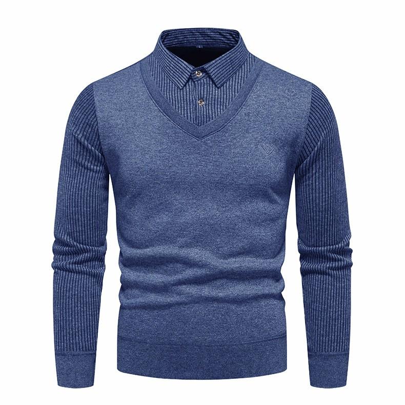 Pulover Tricotat Slim pentru Bărbați Toamnă și Iarnă