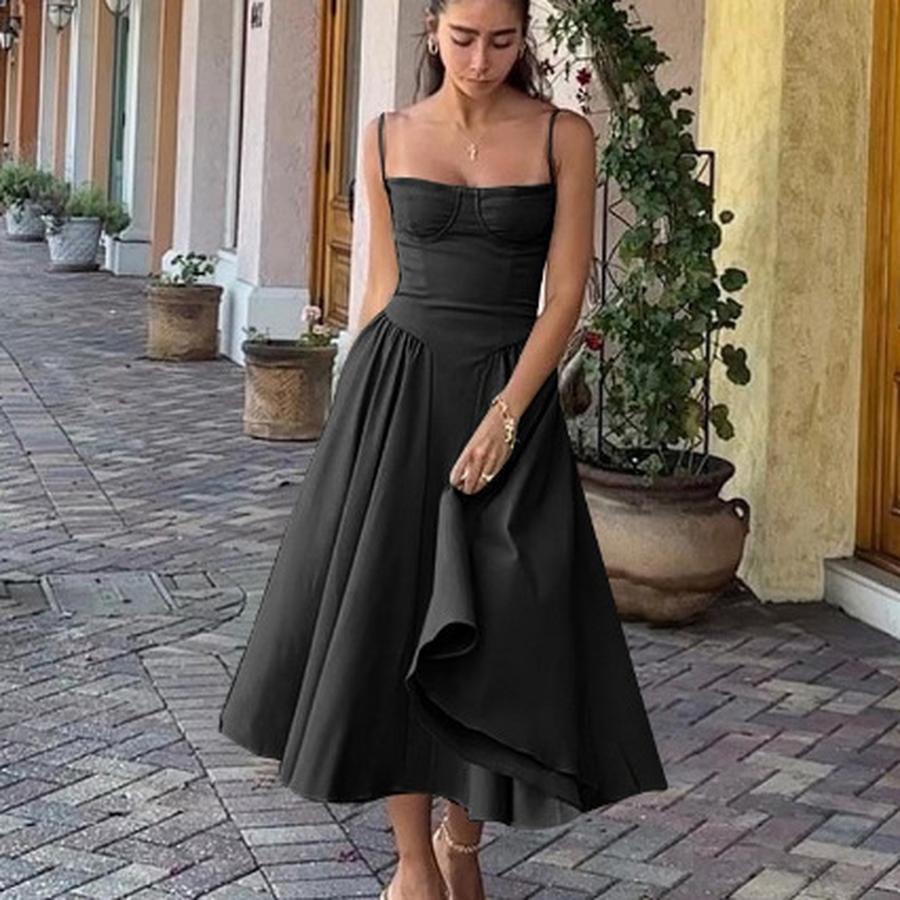 Sommer Sexy Gerafftes Kleid Damen Rotes Tube Top Kleid