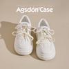 Augustine platform white shoes women's 2025 new summer lightweight flat baseplate shoes small muffin sneakers