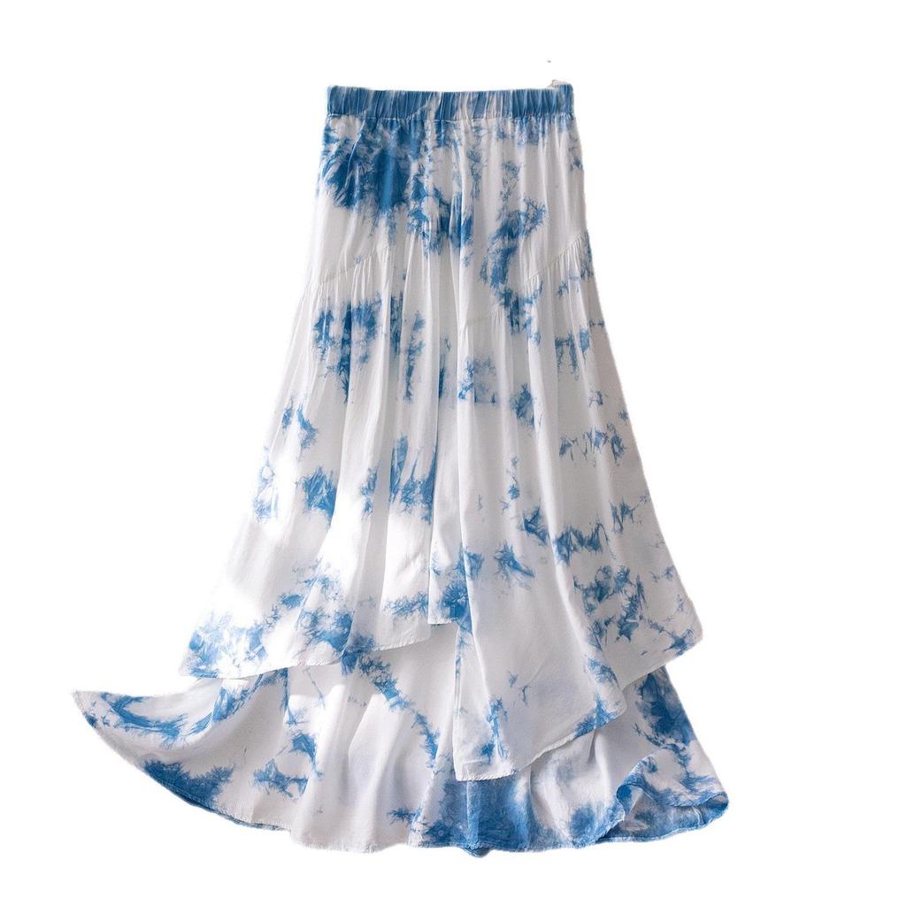 Yunnan Handmade Summer Korean-Style Women's Irregular Slimming Cotton Skirt