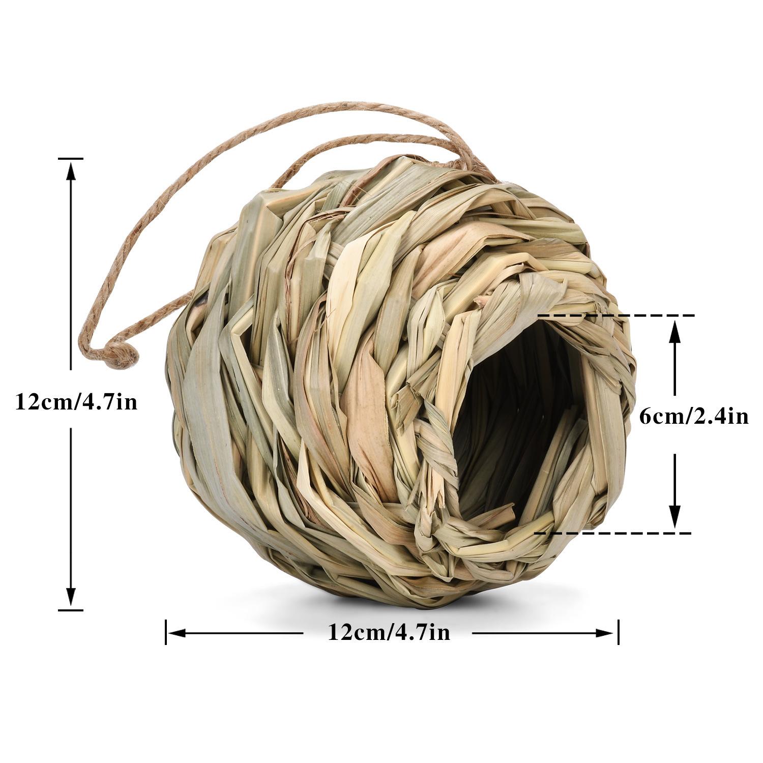 

Unique Birdhouse Comfortable Birdhouse Hand-woven Natural Grass Hummingbird House for Garden Outdoor Decoration Window Hideaway