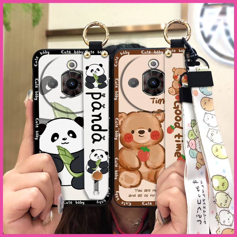 Ring Back Cover Phone Case For ZTE Nubia Focus Pro 5G Phone Holder Wrist Strap Silicone Shockproof Durable Anti-dust