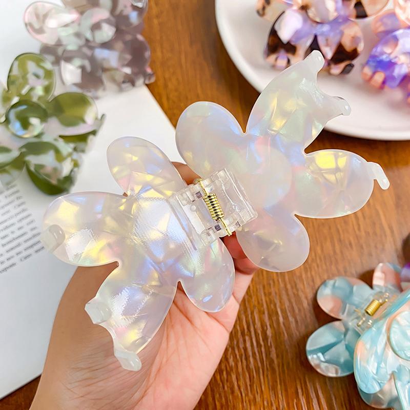 Korean Retro Flower Clip for Women Girls Imitation Acetic Acid Hair Clip Large Shark Clip Hair Accessory Fashion Cute Claw Clip