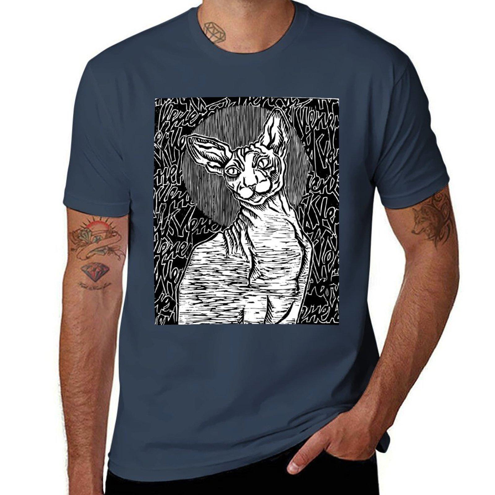 The Sphinx Cat Tshirt Fitness Training Breathable Tee S