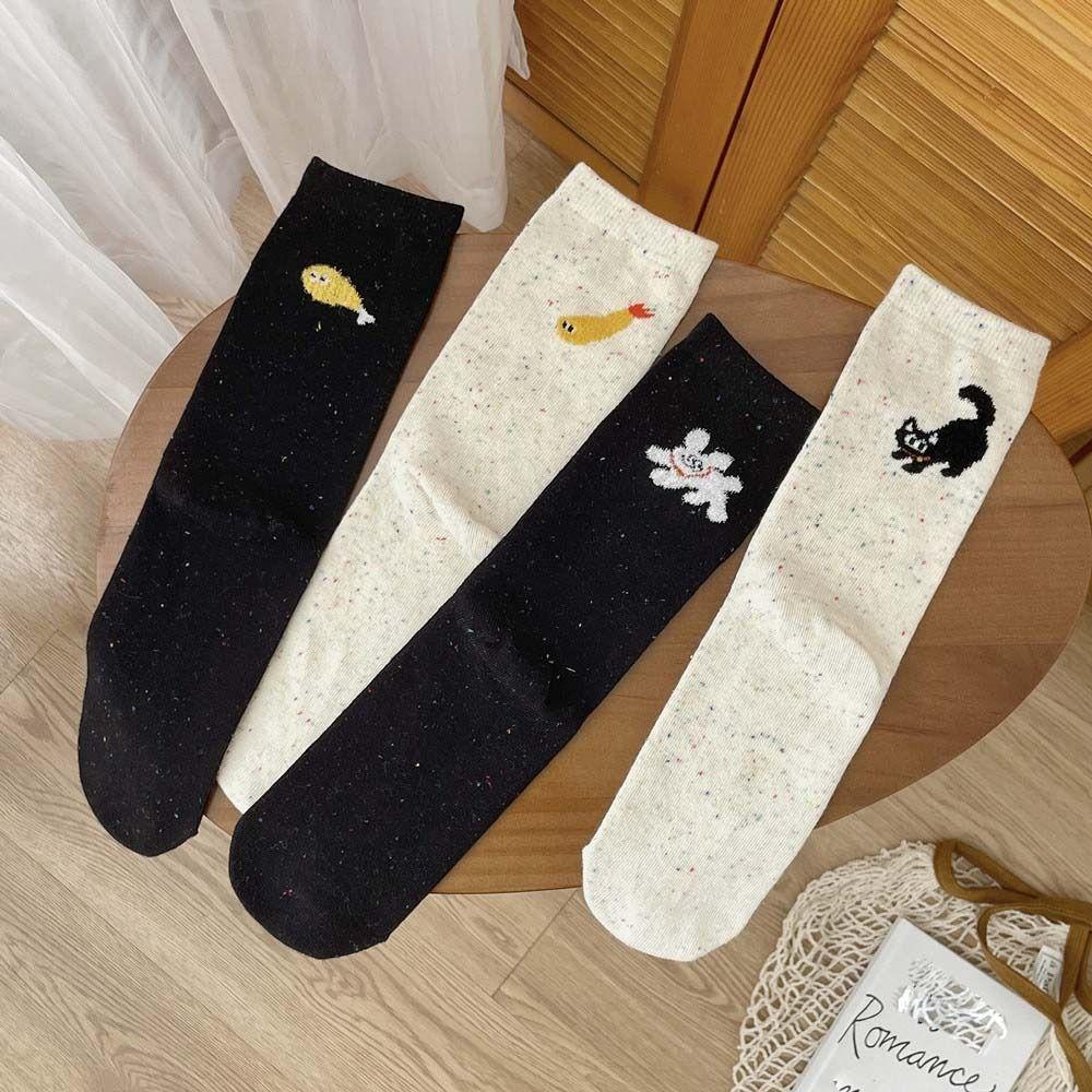 

Dog Cartoon Cotton Socks Mid Tube Women s Cat Socks Lovely Sports