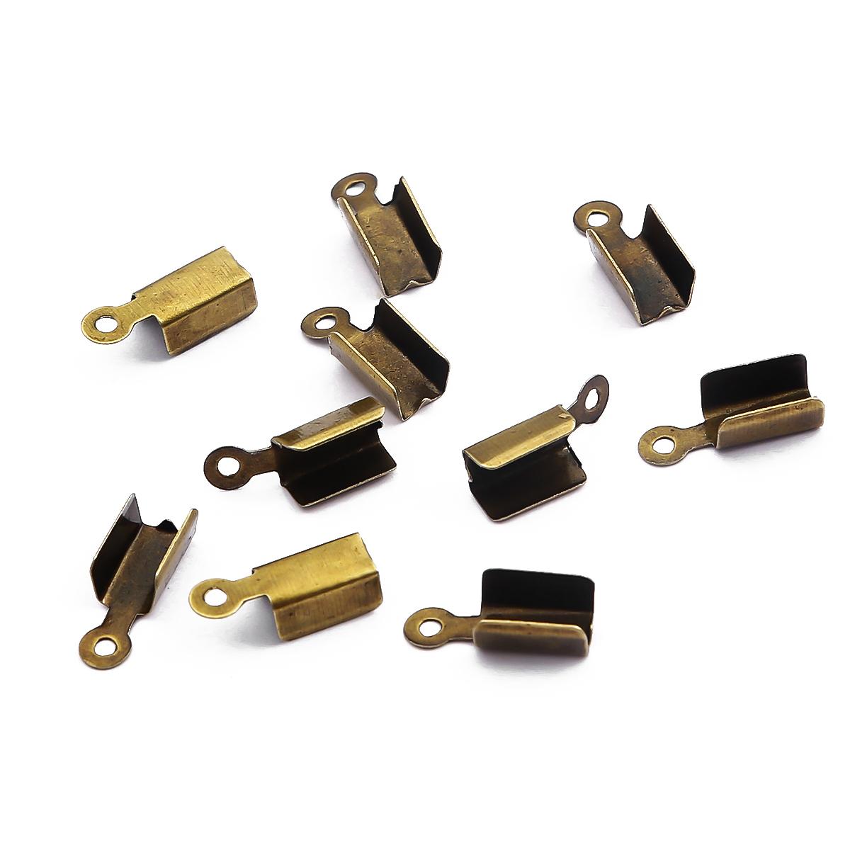 

200 шт., зажимы с железным концом, крепежные ленты, обжимная пряжка, ювелирные изделия, аксессуары «сделай сам» 4x9mm