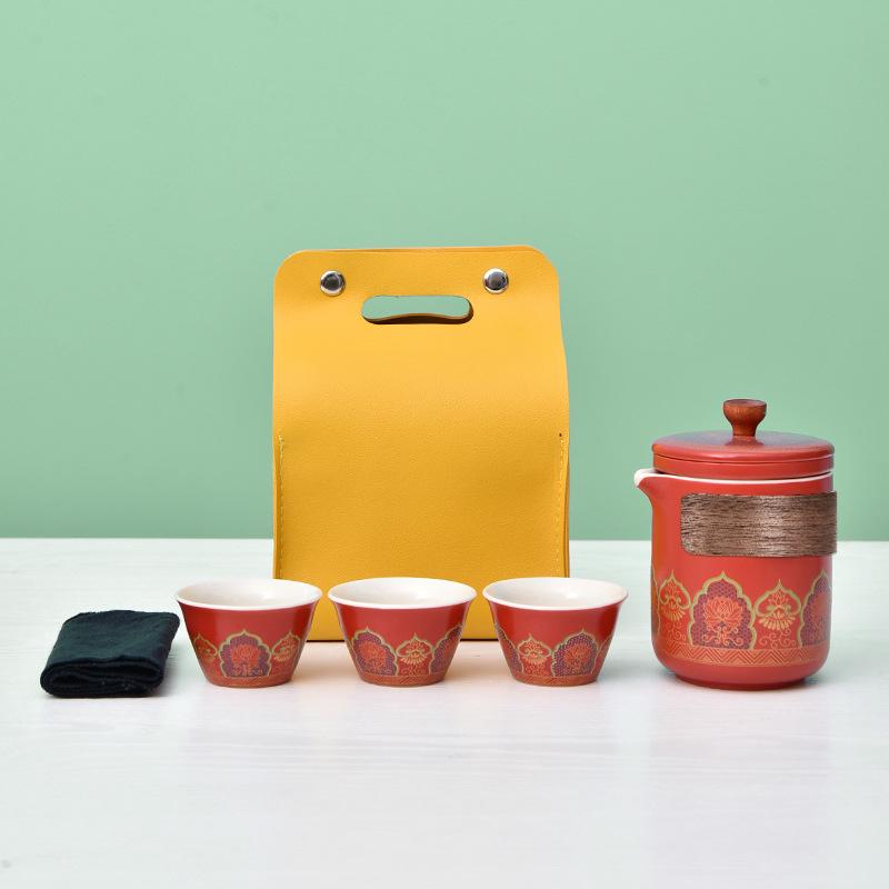 High-end Travel Tea Set, Portable Cup, Full Set of Storage Gift Box, Business Souvenir