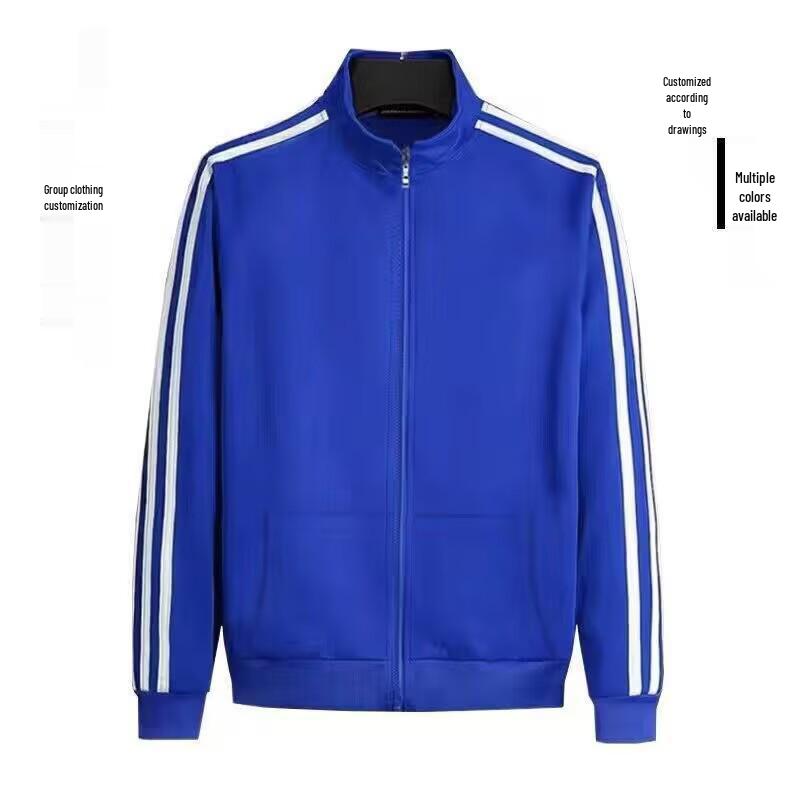 Męska casualowa kurtka sportowa z kołnierzem stojącym i trzema paskami