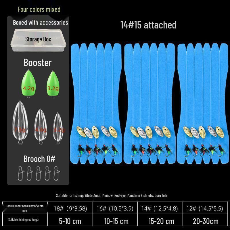 Tinplate Crankbait Rod with Red Sleeve Hook & White Stripe Melon Seed Lure - Gen 2 Poison Mosquito Fly & Tilapia Lure Set