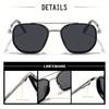 Unisex Vintage Sunglasses Square Frame TAC Lens Composite Metal Hinge Fashion Accessory for Outdoor UV Protection