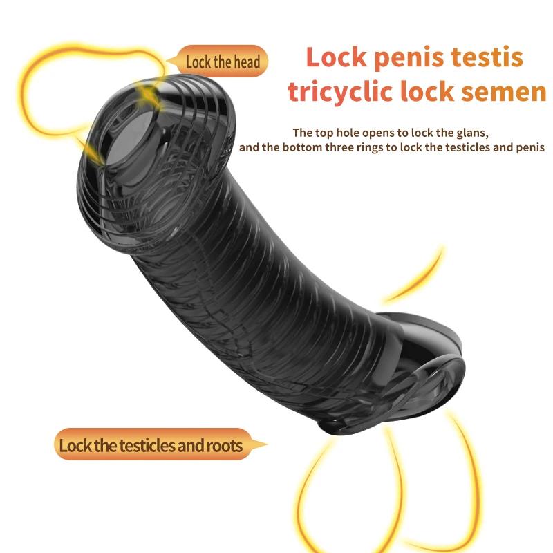 Enlargement Glans Cock Sleeve Male Foreskin Corrector Resistance Ring Delay Ejaculation Penis Ring Sex Toy 18 Men Penis Extender