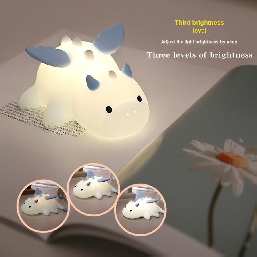 New Dinosaur Lamp Mini Dragon Night Light Magnetic USB Rechargeable Colorful Atmosphere Light Bedside Night Light