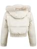 2025 Women's Winter Short Cotton Coat High Waist Slim Fit Warm Fur Collar Padded Outerwear Casual Thickened Jacket
