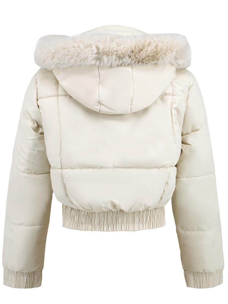 2025 Women's Winter Short Cotton Coat High Waist Slim Fit Warm Fur Collar Padded Outerwear Casual Thickened Jacket