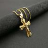 316L Stainless Steel 18k Gold Plated Christian Jewelry Charm Necklace Jesus Cross Pendant