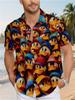 Lässiges Hemd mit süßem Entenprint Lässiger Schnitt Cartoon-Oberteil Geeignet für Strandspaziergänge Comic-Conventions Wochenendausflüge