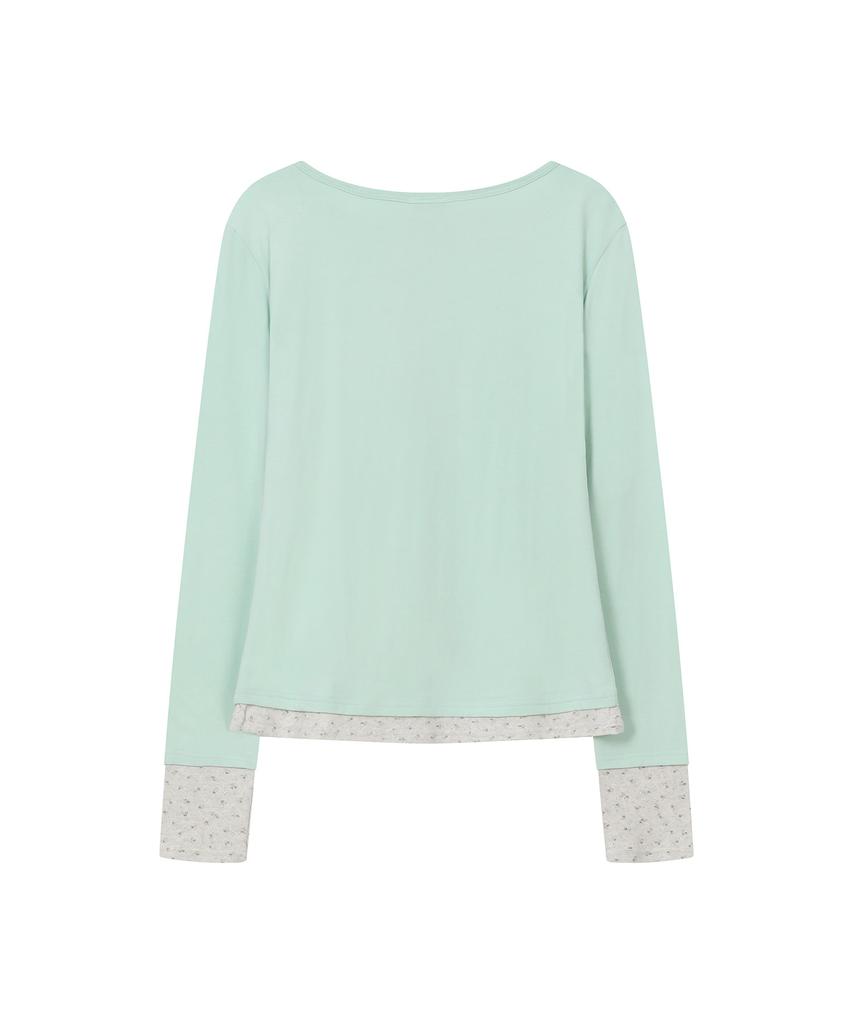 BAUF Flower Layered Pocket Long Sleeve [Mint]