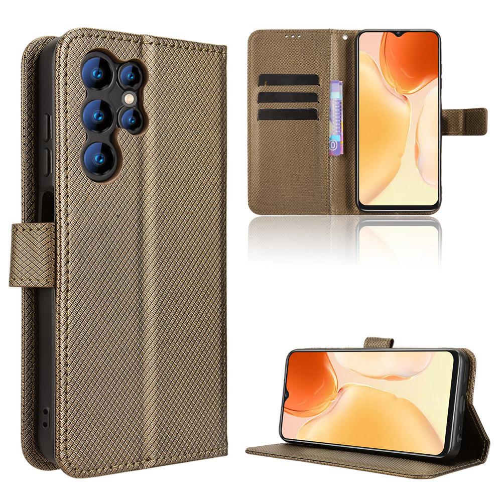 For Oukitel C1 Pro/Oukitel C1 Leather Wallet Case with Strap Diamond Texture Phone Cover