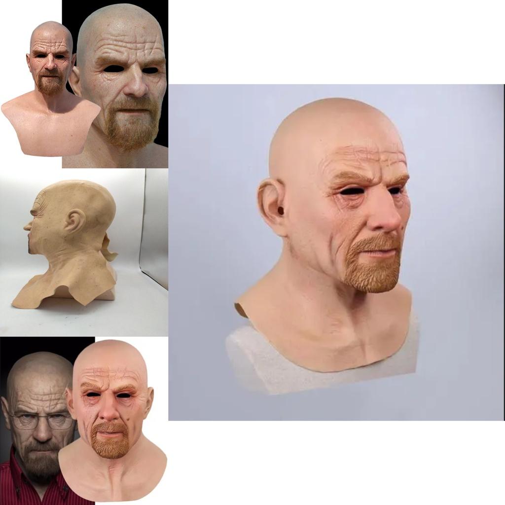 Breaking Bad Mască Albă Latex Cap Chel Bătrân Halloween Cosplay Recuzită