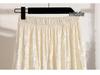 Pleated Velvet A-Line Skirt: Women's Versatile Mid-Length High-Waisted Slimming Style for Autumn and Winter