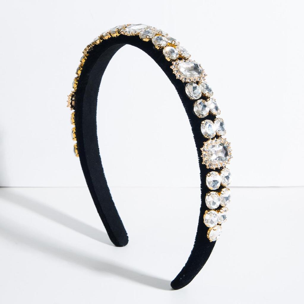 Temperament Hair Band Women Full Diamond Baroque Inlaid Headband