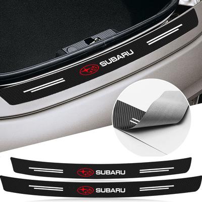 1 adet Karbon Fiber Araba Bagaj Arka Tampon Sticker Koruyucu Plaka Koruyucu Legacy LEVORG WRX Outback XV Forester Ascent Exiga SOLTERRA Tribeca İçin